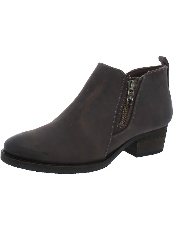 Goodwin Womens Leather Round Toe Ankle Boots