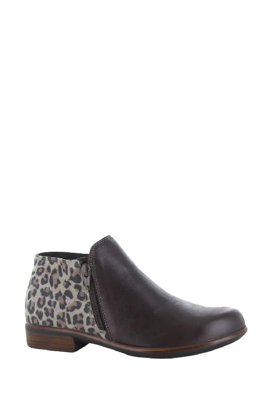 Helm Ankle Boot In Soft Brown/cheetah