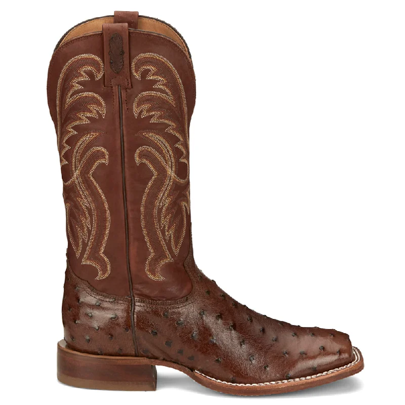 Jacinto Ostrich Square Toe Cowboy Boots