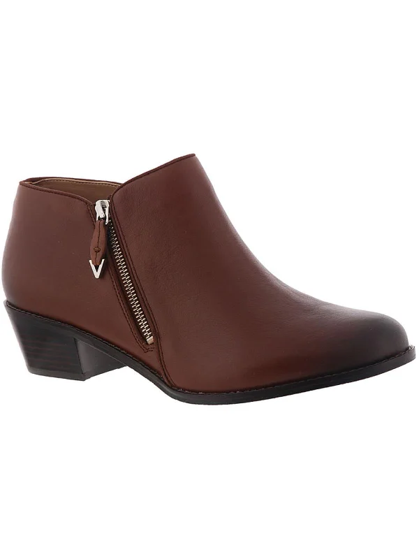 Jolene Womens Leather Stacked Booties