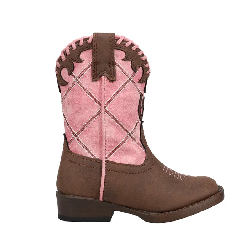 Lacy Checkered Square Toe Cowboy Boots (Toddler)