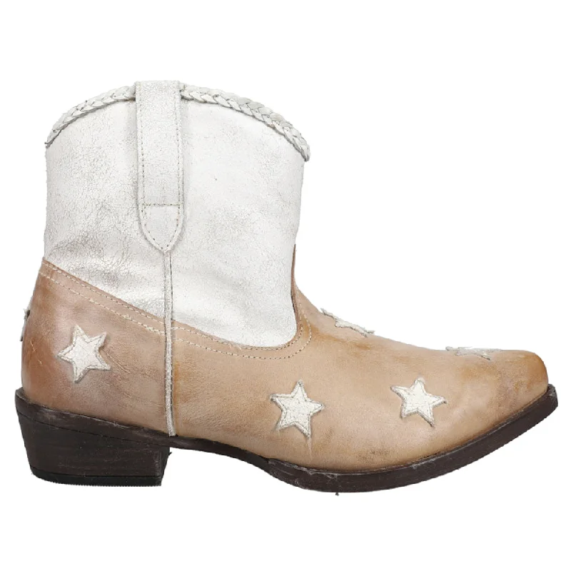 Liberty White Star Patriotic Snip Toe Cowboy Booties