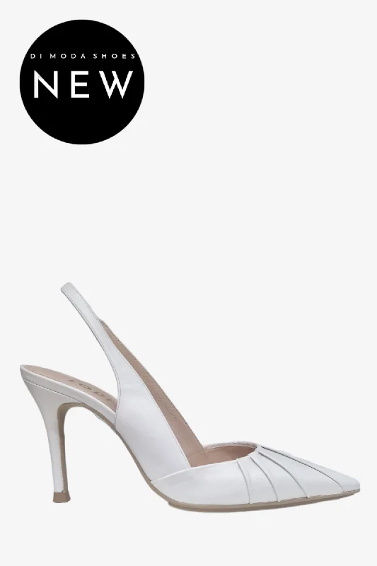 LODI SAFINE AVORIO PEARL WHITE HEELS