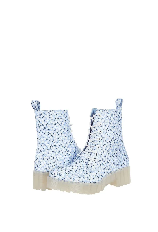 Mazzy Bootie In Light Blue Floral