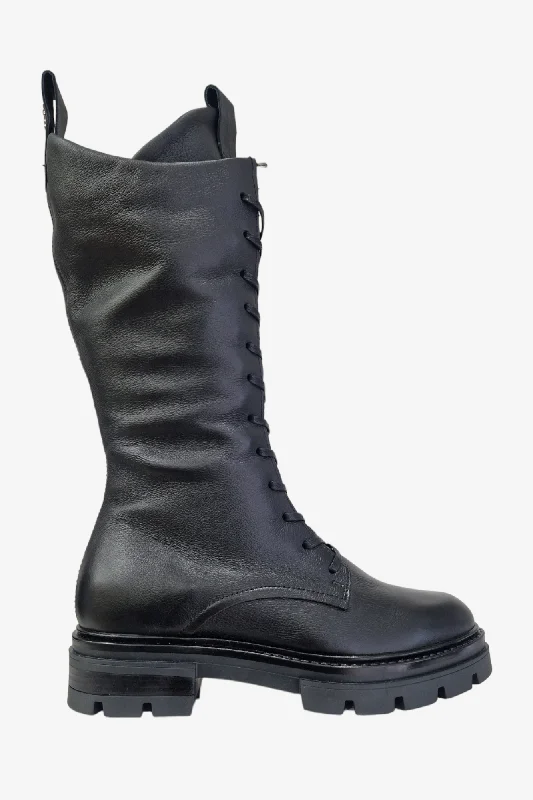 MJUS 79360 BLACK LEATHER MILITARY BOOT