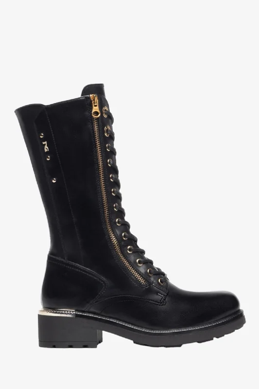 NERO GIARDINI 308991 BLACK LEATHER BIKER BOOT