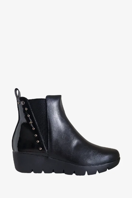 PATRIZIO COMO CENTO BLACK WEDGE BOOT