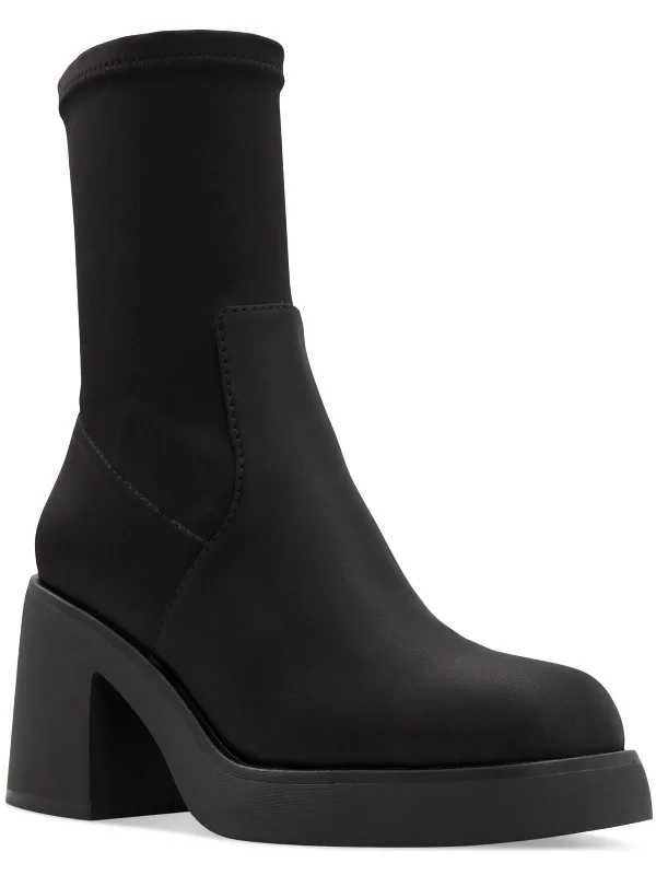 Persona Womens Faux Leather Zipper Ankle Boots