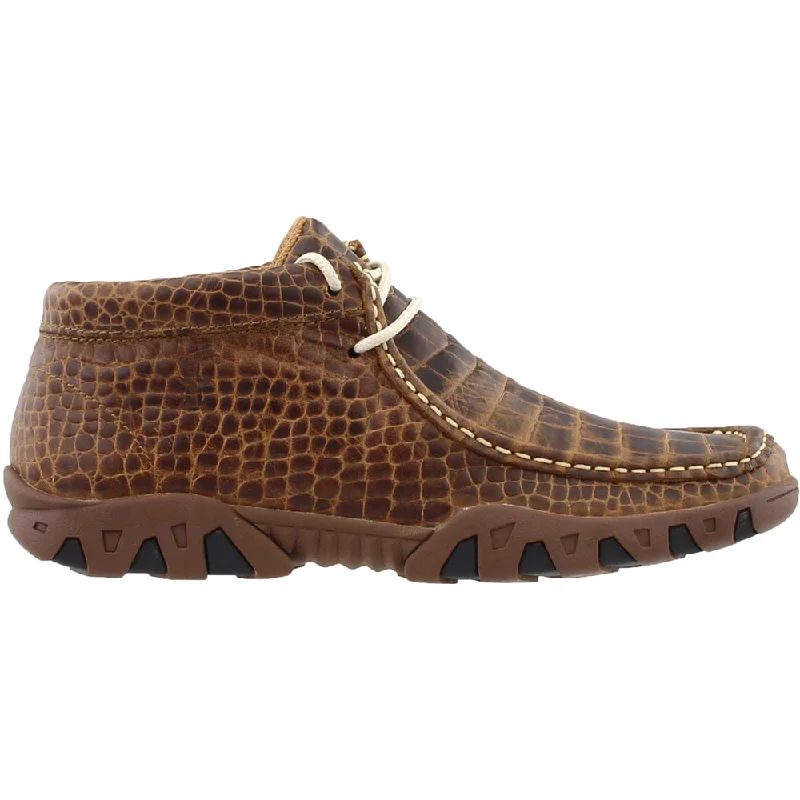 Print Crocodile Belly Rogue Moc Toe Booties