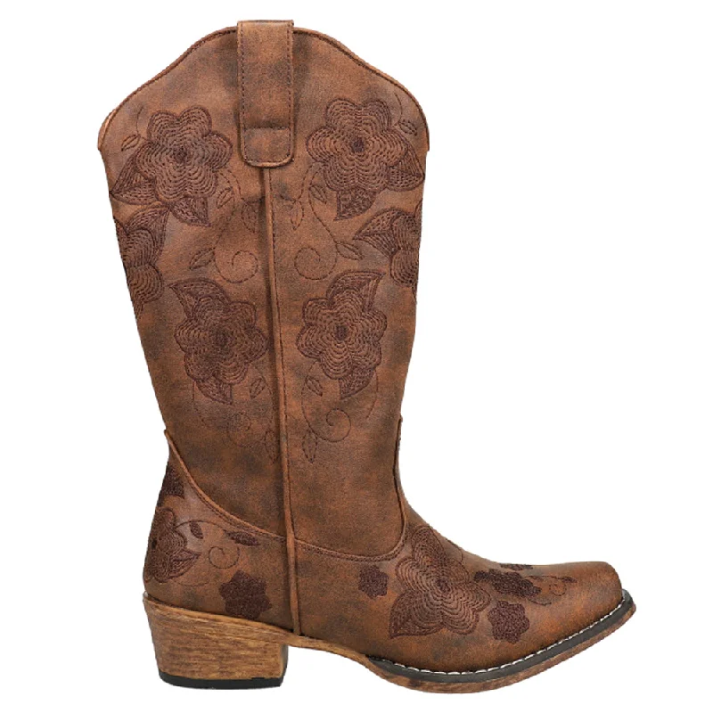 Riley Flowers Round Toe Cowboy Boots