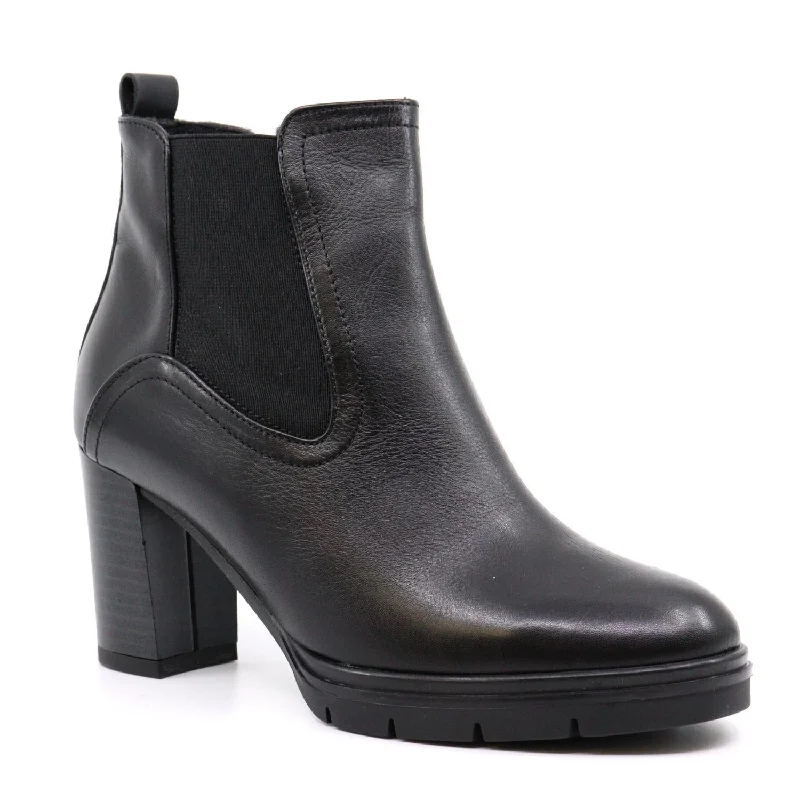 Ruby Leather Ankle Bootie In Black