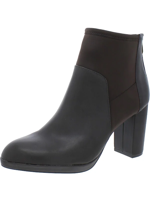 RUDD Womens Round Toe Block Heel Ankle Boots