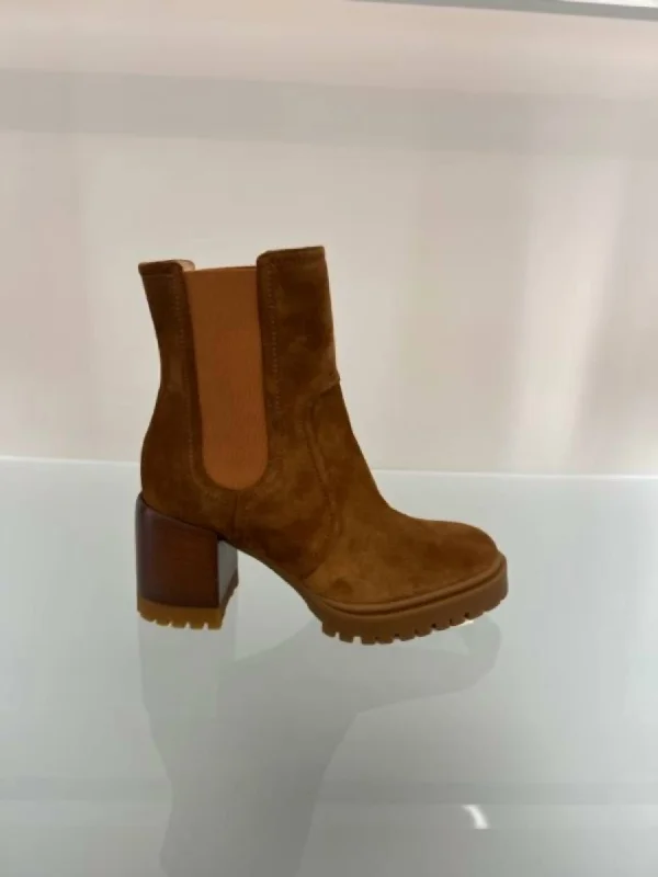 Suede Bootie In Tan