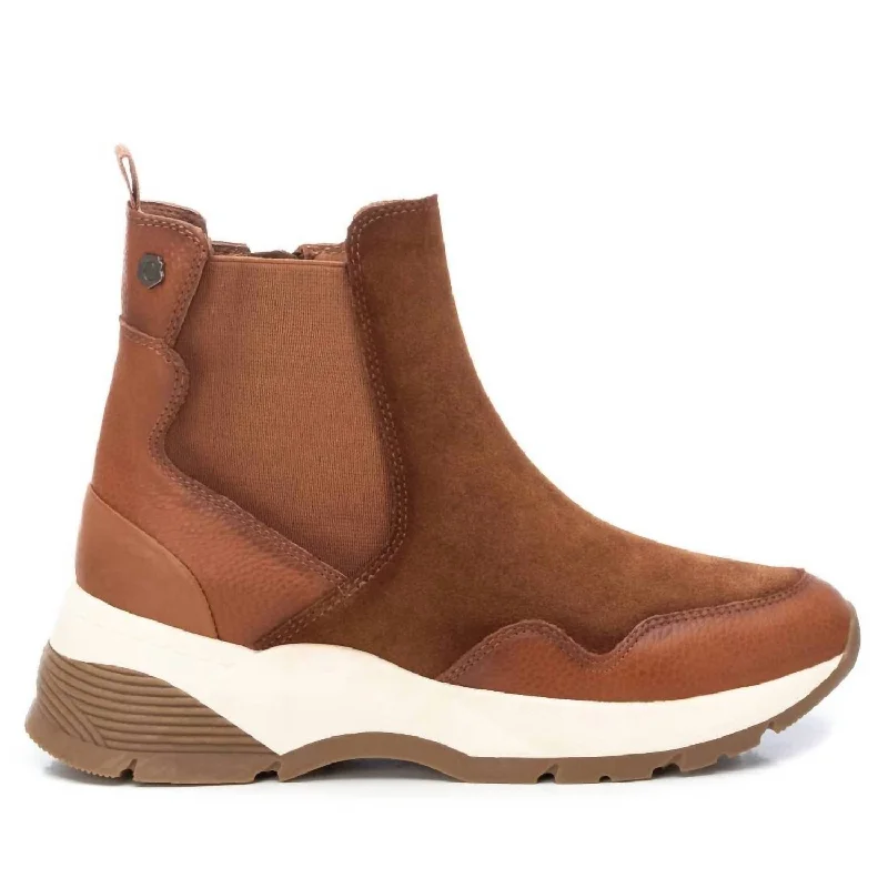 Women's Casual Booties In Camel