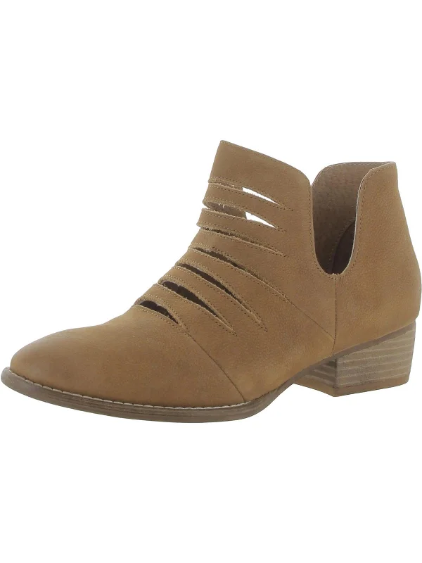 Womens Cut -Outs Leather Booties