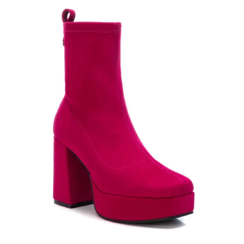 Women's Dress Booties In Fucsia