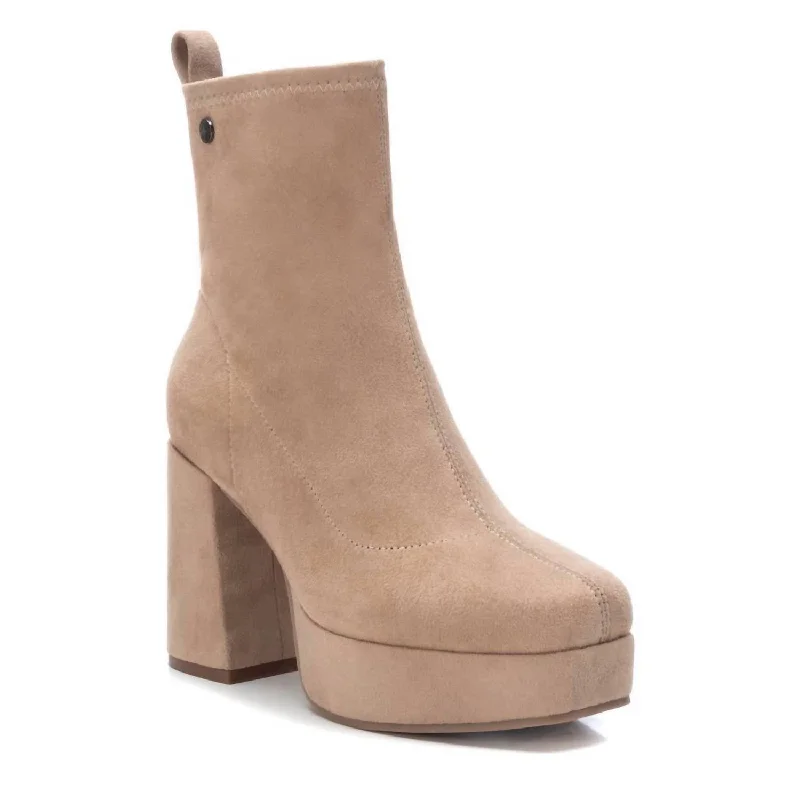 Women's Dress Booties In Medium Beige