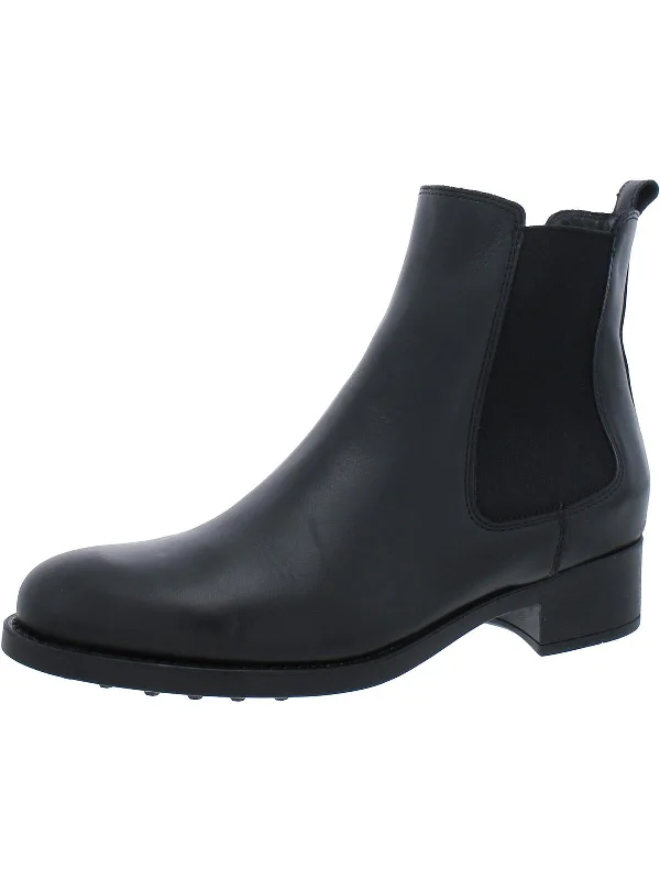 Womens Faux Leather Round Toe Ankle Boots