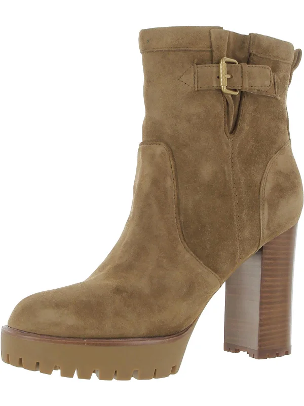 Womens Faux Suede Pull On Booties