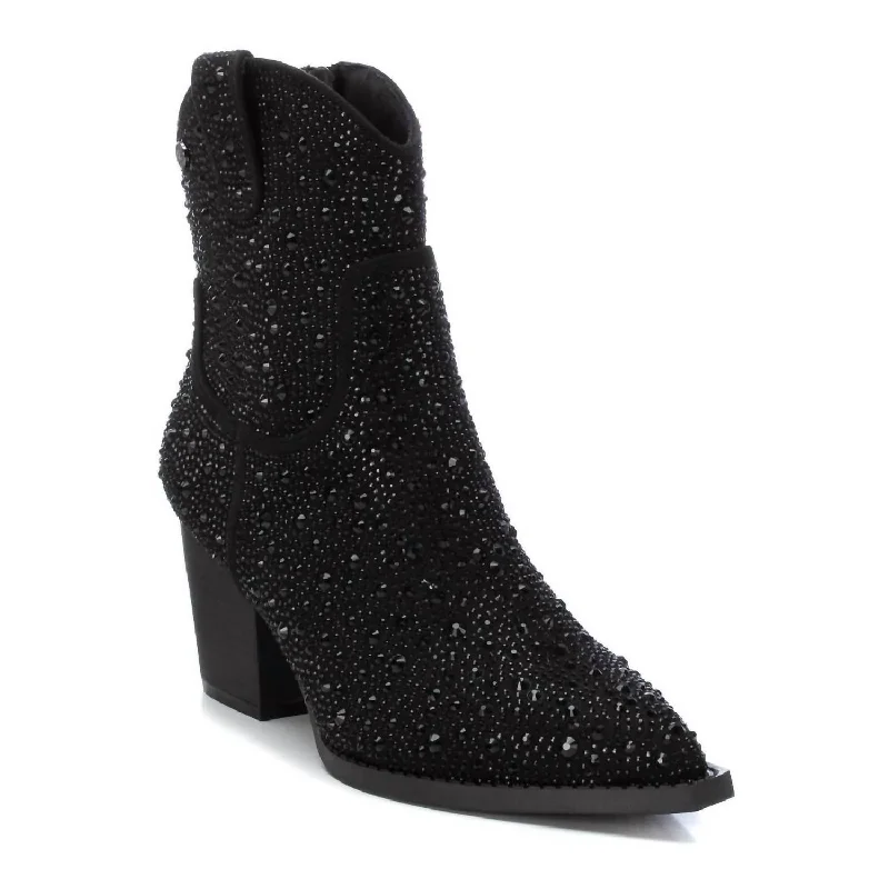 Women's Italian Western Booties In Black