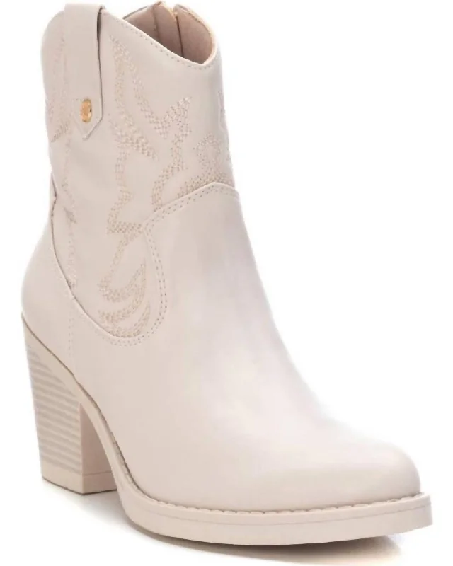 Women's Italian Western Booties In Ice