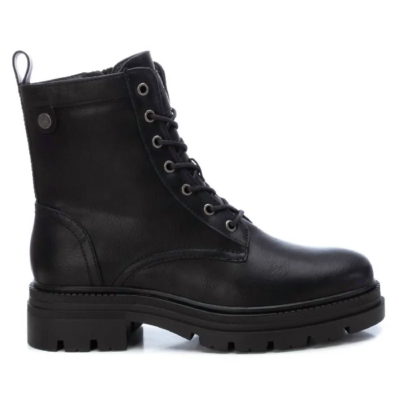 Women's Lace-Up Booties In Black