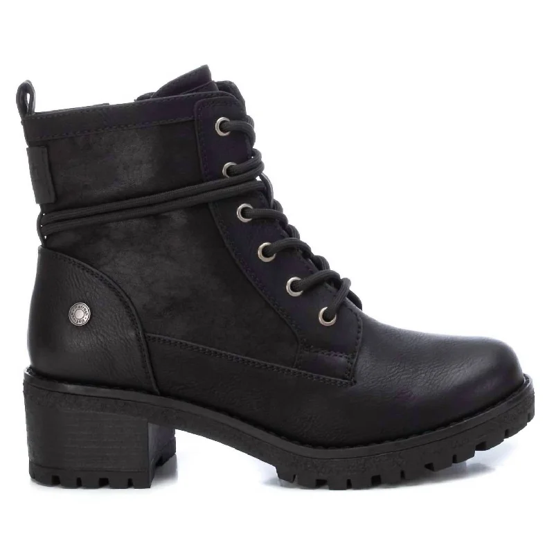 Women's Lace-Up Booties In Black