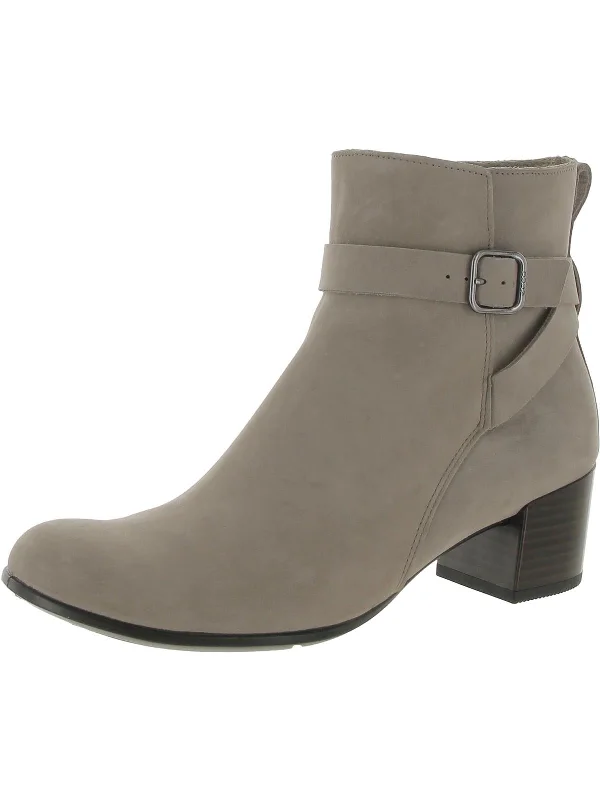 Womens Leather Textured Ankle Boots