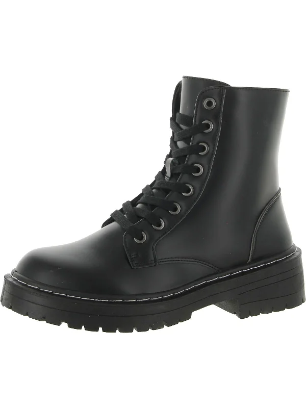 Womens Pull On Ankle Combat & Lace-up Boots