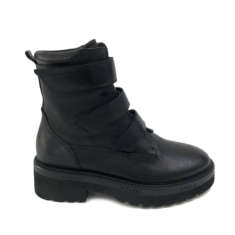 Women's Siena Bufalino Combat Boot In Black