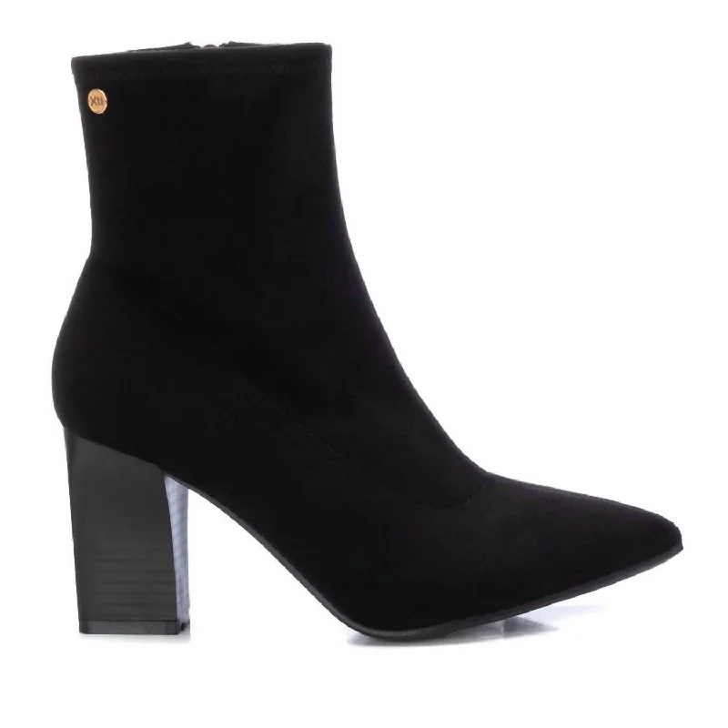 Women's Suede Dress Booties In Black