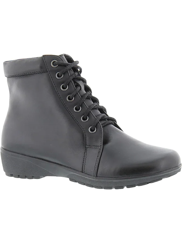 Ziggy Womens Leather Lace-Up Booties